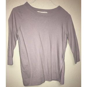 Lavender side-split, 3/4 sleeve sweater